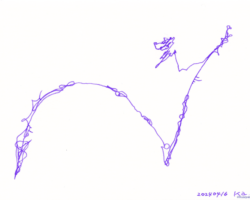 ガラスペンによる抽象画